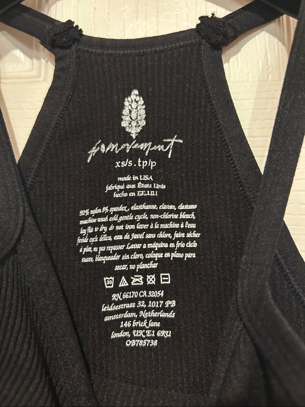 FP Movement by Free People Black Ribbed Halter Crop - Picture 2 of 4